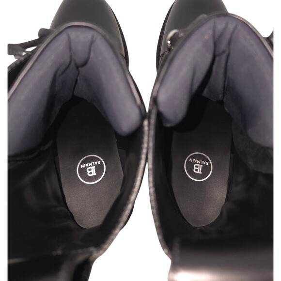 Balmain B Logo Buckle Ranger Combat Boots Mens US 10 IT 43 Black $1650